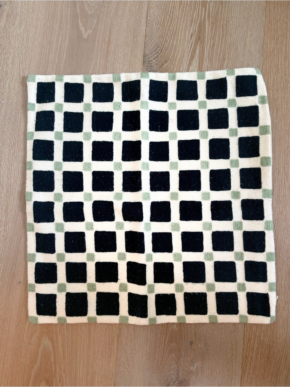 West Elm Cream, Navy & Sage Geometric 20x20 pillow cover